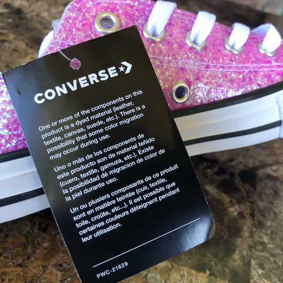 NEW Converse Little Girls All Star Glitter sneaker - Picture 11 of 16